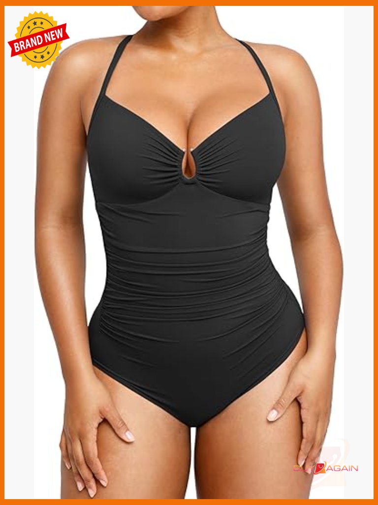 Women's Tummy Control One Piece Swimsuit Ruched Waist Shapewear Swim
